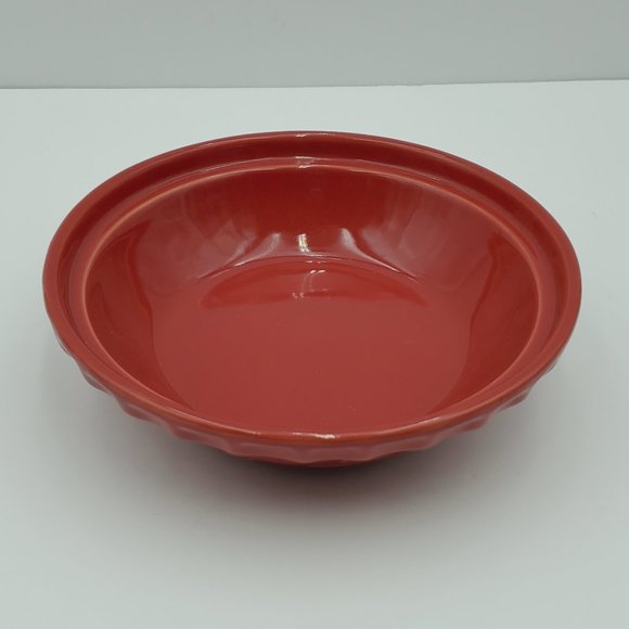 Longaberger Pottery Tomato Red 7" Pie Baking Plate Soup Cereal Serving Bowl - Picture 2 of 5